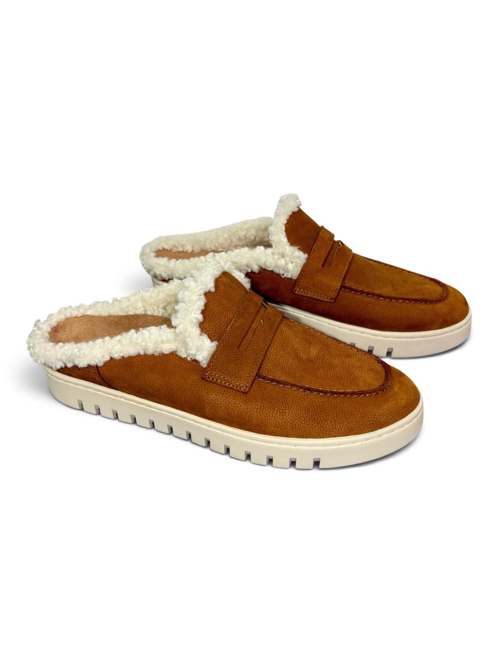 Vionic Uptown Mule Suede with Faux Fur- woman’s 9.5